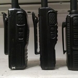 Side-comparison of the Yaesu FT-60R, FT-250R and VX-8DR (from left to right)