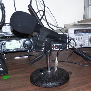 Modified Radio Shack mic base.

High end look, low end cost lol.