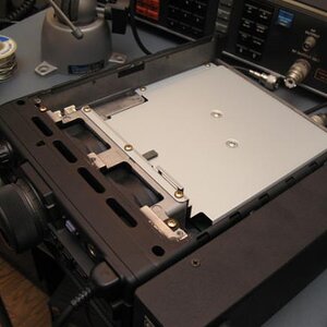 This is the bottom of the radio where the optional power supply or battery packs go.