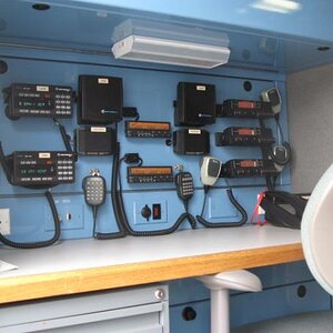 Radio bank inside the Orange Couny RACES van