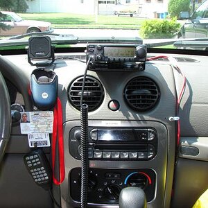 Dash mount view looking straight on, the stock mic has been replaced with a Heil HM-ic,  it works and sounds much better than the stock mic...(and I n