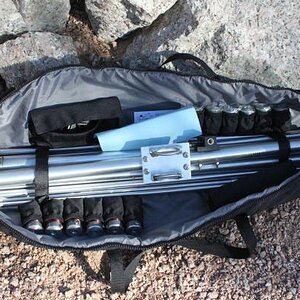 The entire SuperAntenn Yagi shown in the carry bag