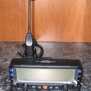 FTM-350 Head with Bluetooth charger(CAB-1) and headset attached.