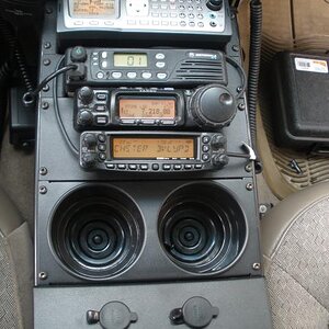 GRE PSR600 Scanner
Motorola GTX 900Mhz
Yaesu FT 857D
Yaesu Ft 8900

Havis Shield console for Ford Explorer