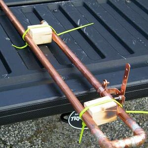 Bottom Antenna Section with Wooden Blocks in place to maintain 2" Spacing between elements