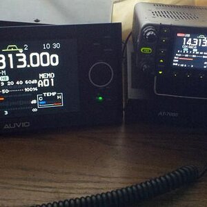 IC-7000 + LDG AT-7000 + AUVIO 7" digital battery powered TV.