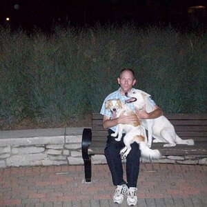 Me holding both the dogs.