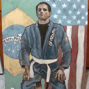 Custom art work done based off "a" single photo my kids surprised me with for fathers day.

Been doing BJJ on/off 4 or 5 years now, yup still a white 