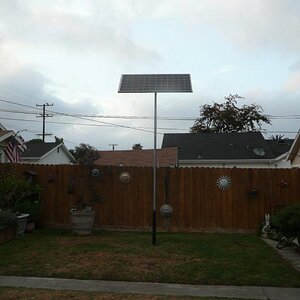 Solar water heater PV panel is mounted higher now (10.5' to the lower edge).
