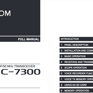 iCom IC-7300 Manual Cover