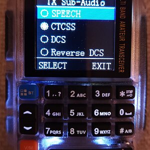 TD-H3 Plus TX tone/code encode menu