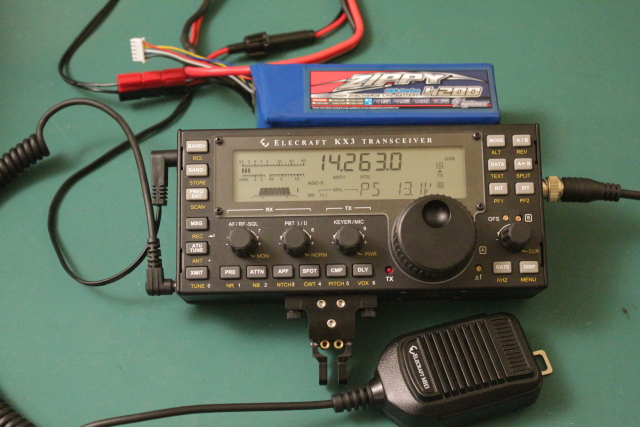 4S2P LifePo4 battery pack powering the KX3