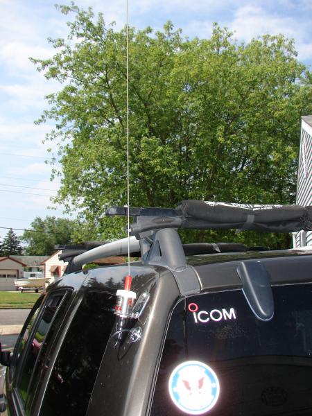 Another view of the Metz 2 meter antenna installation taken from the rear.....