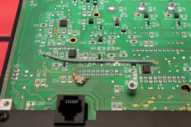 Burnt trace jumpered