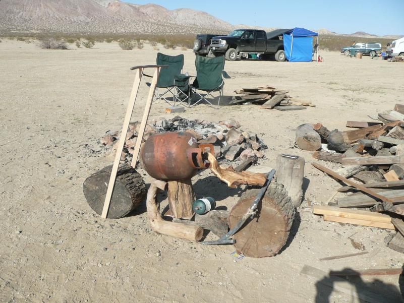 Cuddeback 2013:
My Flintstone's Bike (version 1.1)
I hope somebody took pix of version 1.2, but I heard that Saturday night's campfire cooked it.