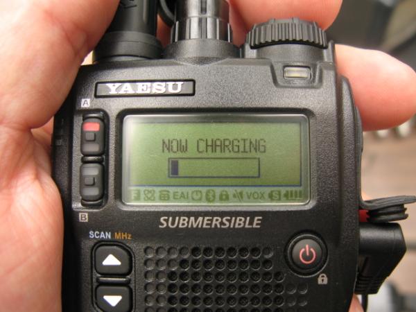 Display shows charging progress