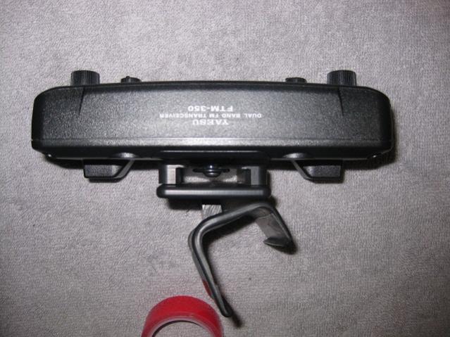 Downward view of control head attached to Proclip