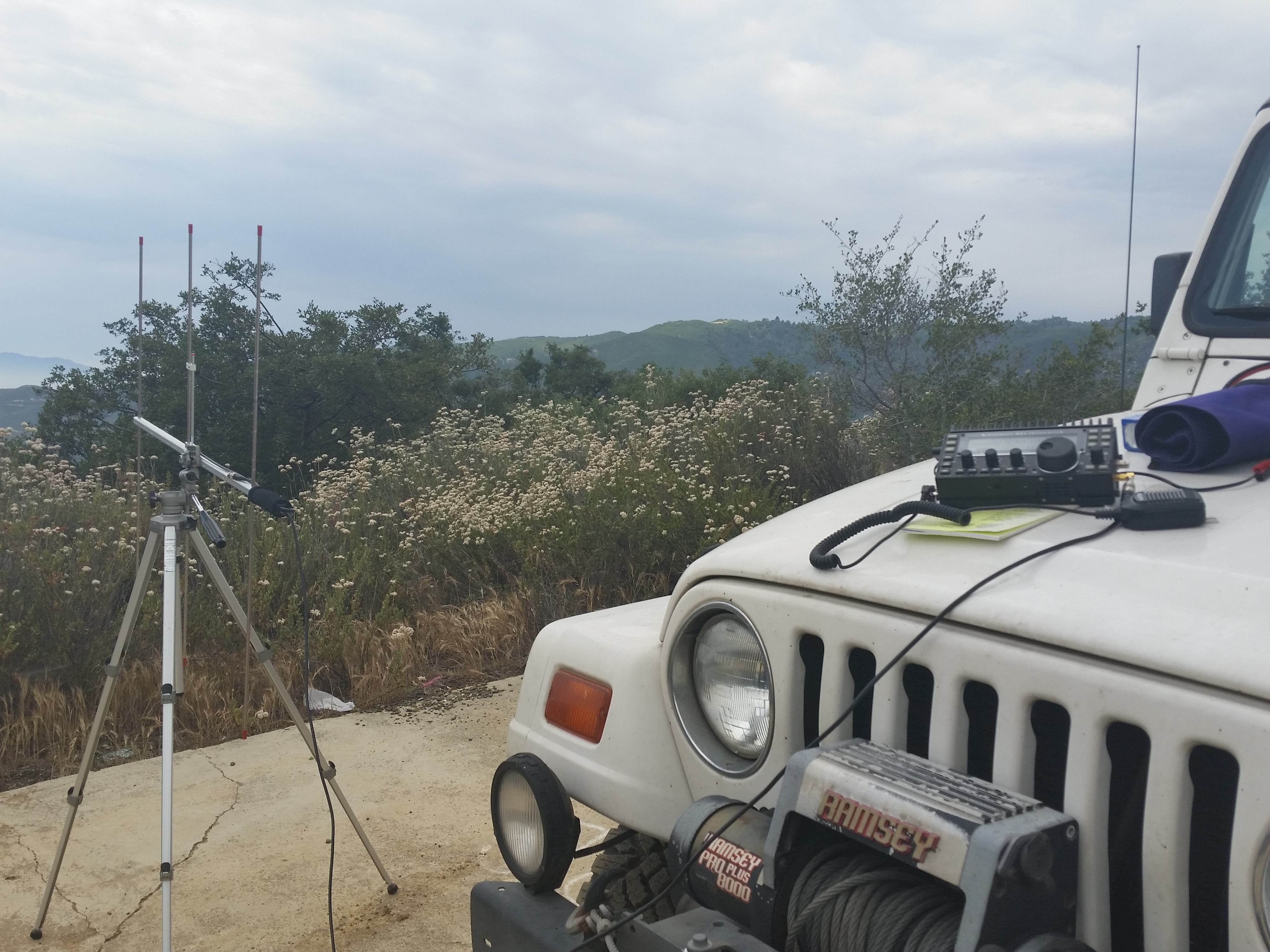 Elecraft KX3 with Arrow 2m Antenna vertical