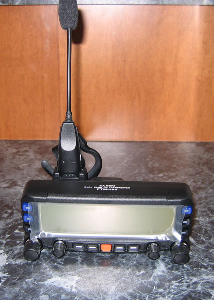 FTM-350 Head with Bluetooth charger(CAB-1) and headset attached.