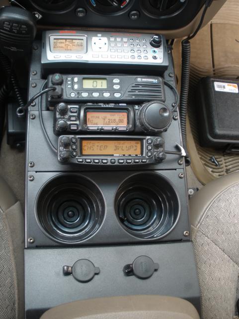 GRE PSR600 Scanner
Motorola GTX 900Mhz
Yaesu FT 857D
Yaesu Ft 8900

Havis Shield console for Ford Explorer