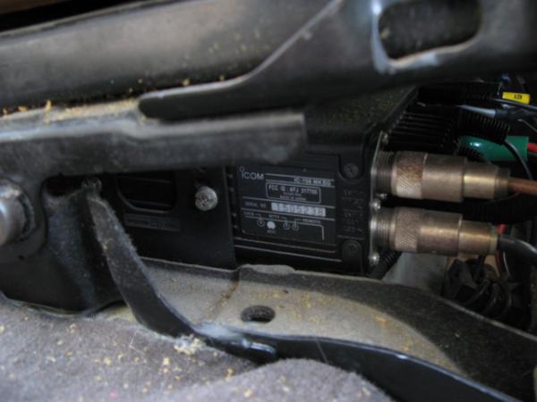 Icom 706MKIIG under the driver seat