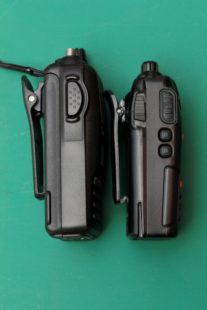 Icom T-70A on the left, Wouxun on the right