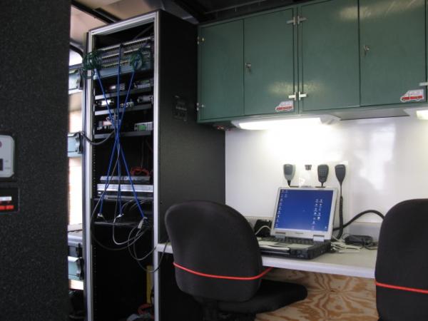 Insde the San Diego County RACES Trailer