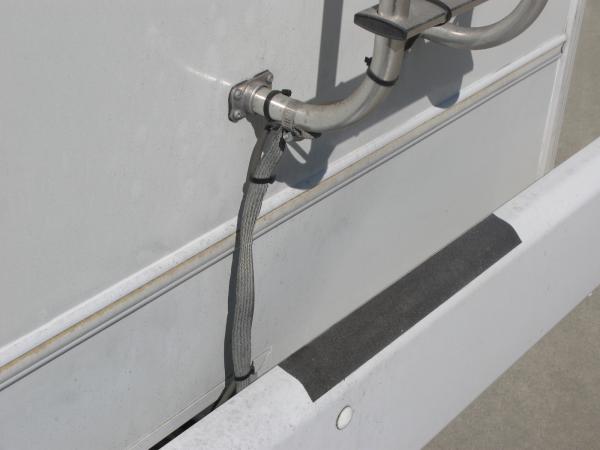 Ladder ground to frame.