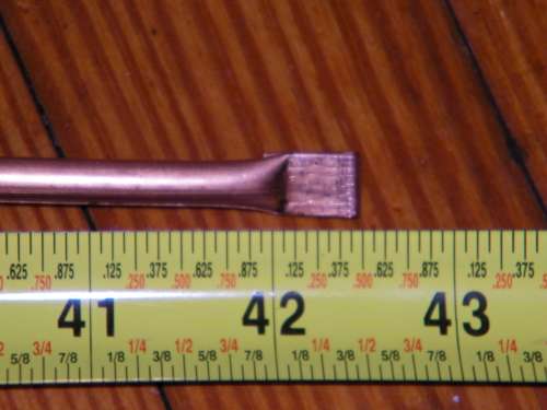 Mounting Flat Should be 1/2" in length and Soft Copper Tubing Main Length should be 42"