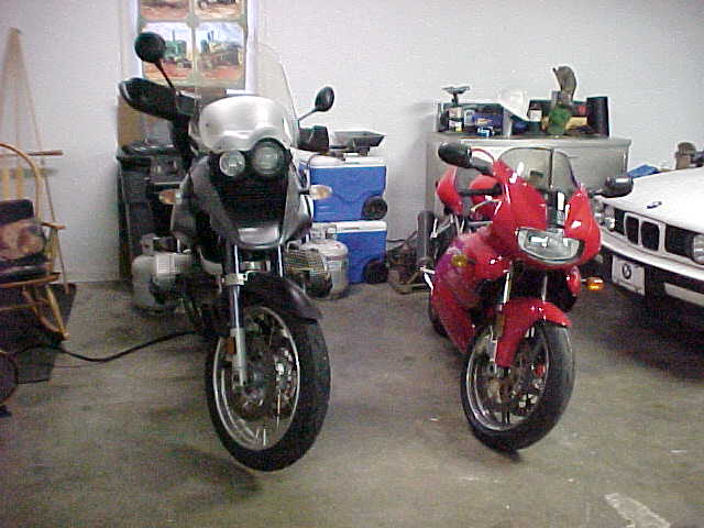 My 2003 BMW 1155gs and 2001 Ducati 900ss.