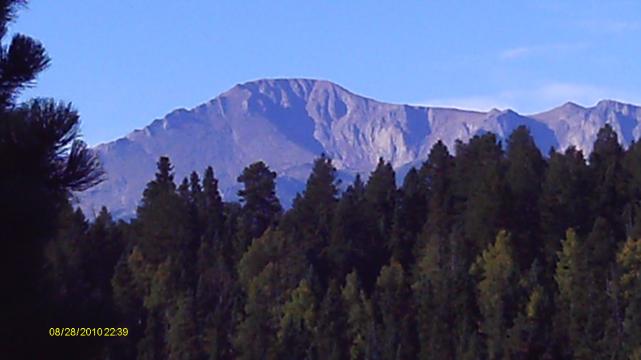 Pic I took of Pike's Peak from out in front of the cabin early morning.