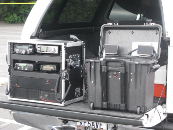Portable ham and fire/police radio equipment