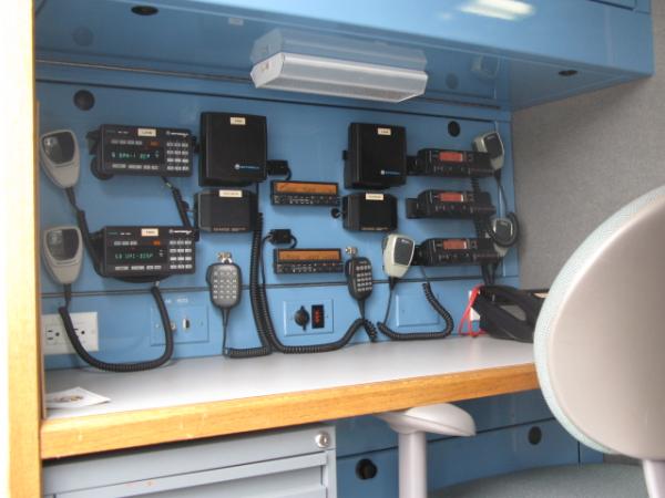 Radio bank inside the Orange Couny RACES van