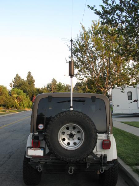 Rear view of Jeep