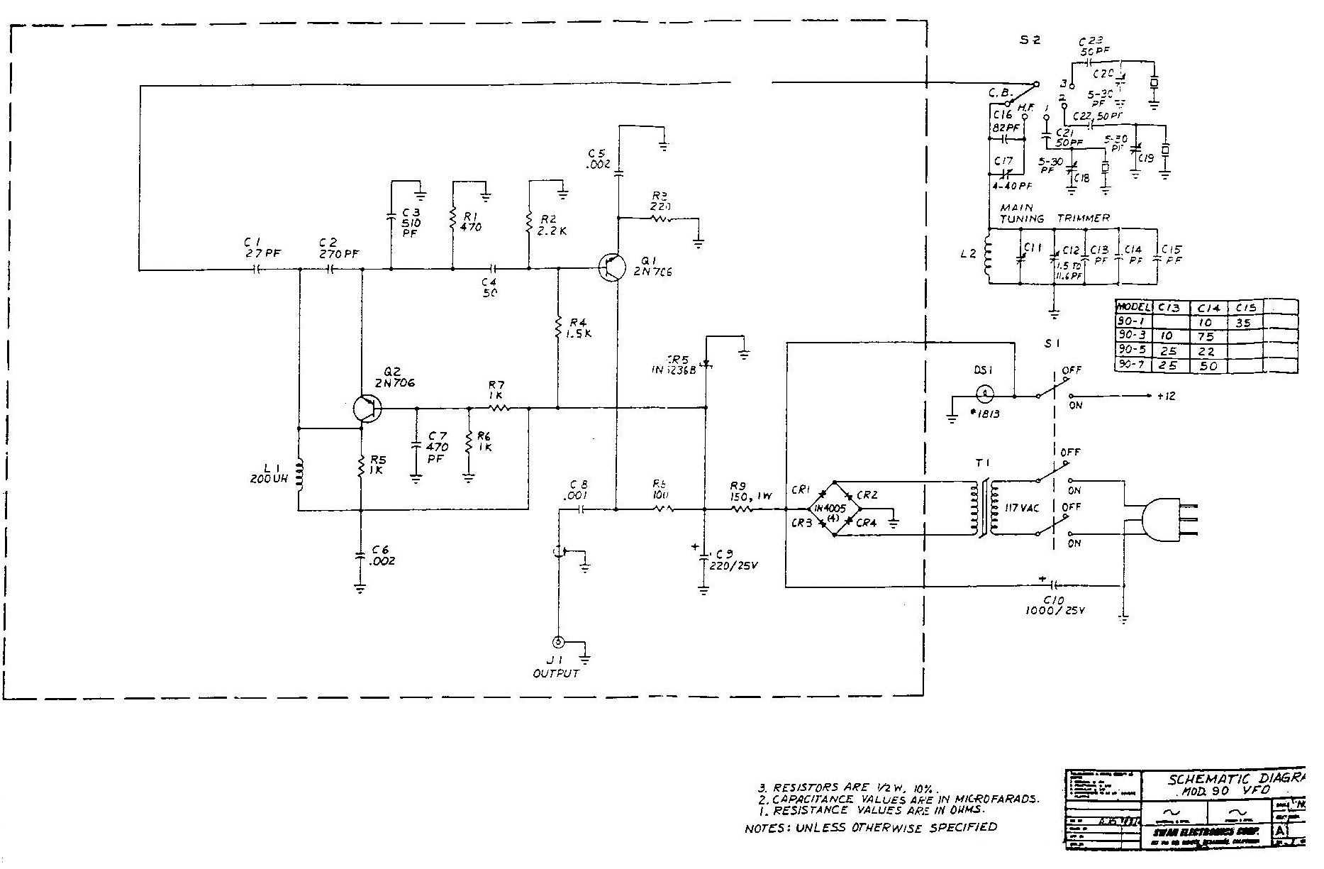 Siltronix VFO 90 (schematic) R6 needs to be 1k not 270n