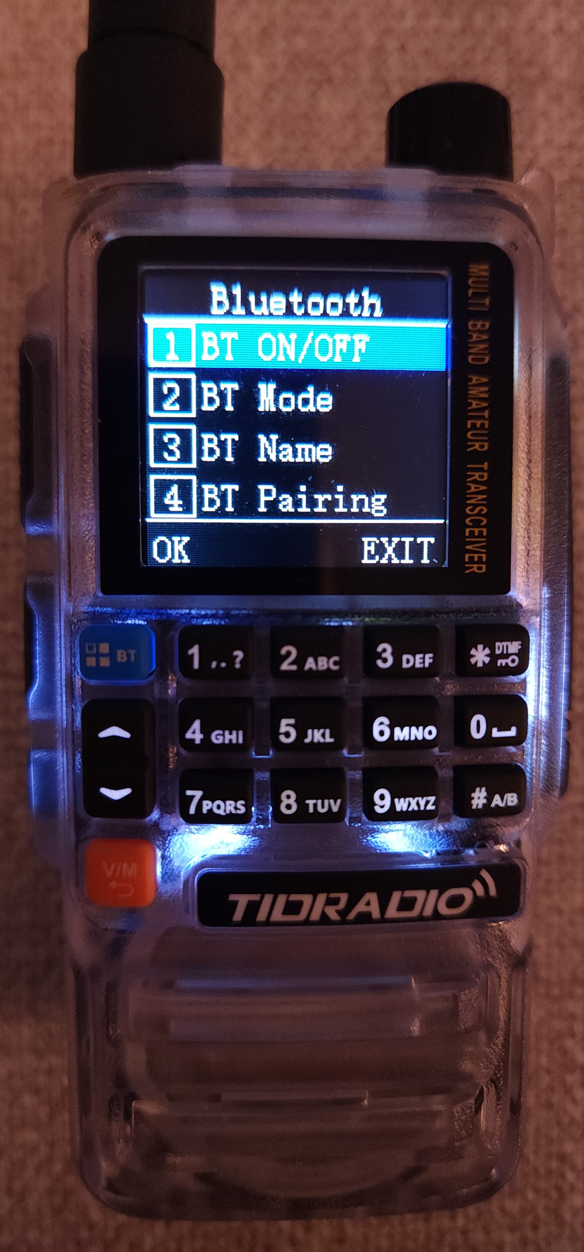 TD-H3 bluetooth menu