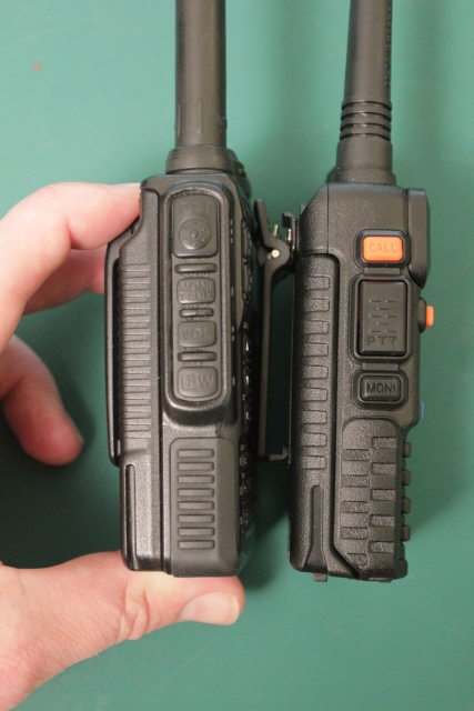 Uv-5r & Yaesu VX-8r thickness comparison