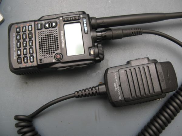 Vx-8r with external speaker/mic and GPS attachment