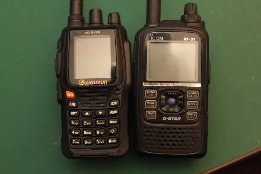 Wouxun KG-UV8D next to Icom ID-51
