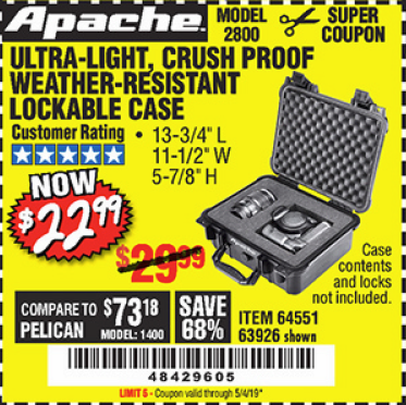  Apache 4800 Weatherproof Protective Case - X-Large (Yellow) :  Everything Else